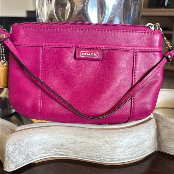 Coach Handbags - Coach Pink Leather Wristlet